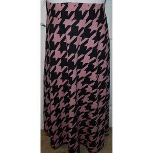 Ashley Stewart 26W / 28W artsy stretch blend mauve / black skirt Midi length
